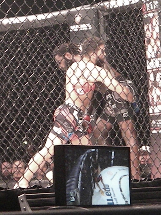 MMA fighters Patricio Pitbull and Daniel Straus at a Bellator event in CT