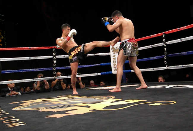 Carlos Lopez and Rami Ibrahim during Lion Fight 17 on Aug. 1, 2014 at Foxwoods in CT