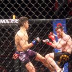 Mathew Lozano, purple trunks, versus Johnny Campbell at CES MMA 34.